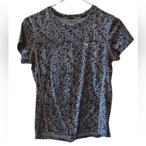 Nike Running Women's Black and Grey Short Sleeve Tee Size S